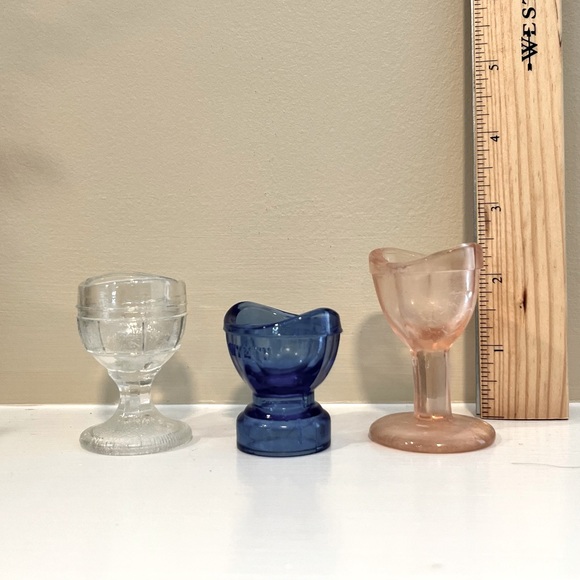 Vintage Eye Wash Cups Set of Two Clear and Light Pink - Picture 11 of 13